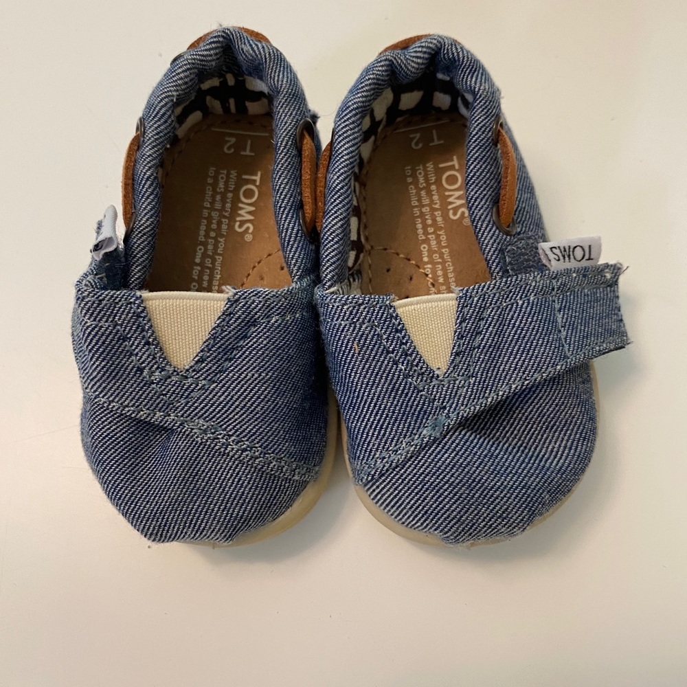 Toms toddler blue Chambray Bimini